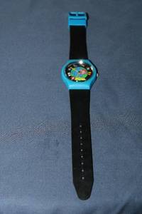 lot 102 image: Vintage Just Say No Blue Plastic Wristwatch