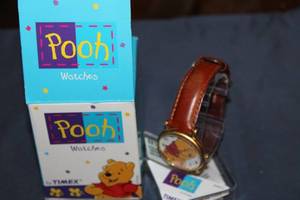 lot 163 image: Timex Winnie the Pooh Watch with Leather Strap