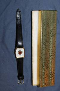 lot 180 image: Reneca Quartz Ace of Spades Watch with Black Leather Strap