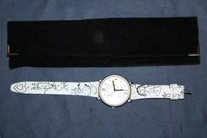lot 198 image: Whimsical Childrens Drawing Themed Watch with Case