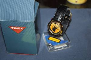 lot 214 image: Timex Lion King Themed Analog Watch with Black Leather Strap
