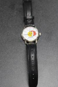 lot 5 image: Boxer Smiley Face Wristwatch with Leather Strap