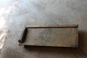 lot 8 image: Vintage Big O Auto Parts Wooden Creeper with Casters