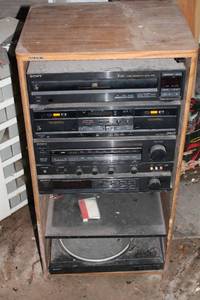 lot 19 image: Sony Audio Component System with Cabinet