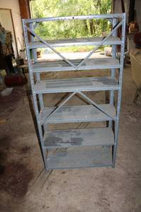 lot 20 image: Heavy Duty Metal Shelving Unit with Five Shelves