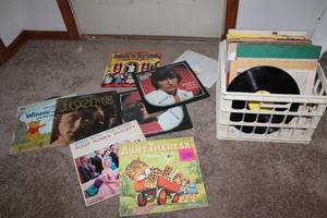 lot 83 image: Assorted Vinyl Record Collection with Storage Crate