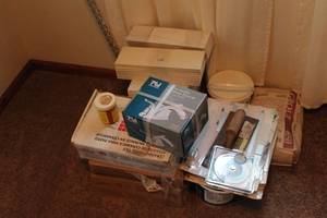 lot 85 image: Lot of Ceramic Wall Tiles, Grout, Adhesive, and Accessories