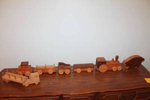 lot 99 image: Vintage Wooden Train Set