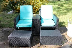 lot A-105 image: Outdoor Wicker Patio Furniture Set - 4 Pieces