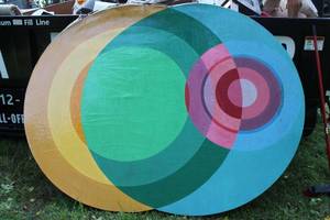 lot 131 image: Large Abstract Circle Art Painting