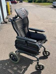 lot 18 image: MSRP $4000 Ormesa Juditta-50 Tilt In Space Tilting and Reclining Comfort Wheelchair - Great Working Condition Seat Width 22