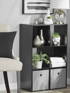 lot 526 image: Mainstays 11 6-Cube Storage Organizer, Black