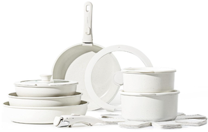 lot 104 image: 17PCS CAROTE Pots and Pans Set, Nonstick Cookware Set Detachable Handle