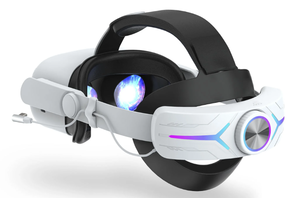 lot 479 image: Elite Headband for Oculus Quest 2 - Adjustable Support, 8000mAh, LED Light  Enhanced VR Comfort