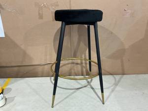 lot 380 image: MoNiBloom Set of 2 Modern Upholstered Velvet Bar Stools