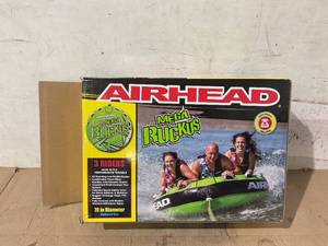 lot 210 image: Airhead Mega Ruckus Towable Tube for Boating, Waterskiing Towable Fits up to 3 People, Weight Capacity 510 lb