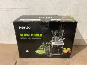 lot 211 image: Aeitto Juice Maker, Slow Masticating Juicer Machine, Cold Press Juicer with Big Wide 3.3-in Chute and 900-ml Cup