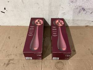 lot 220 image: LOT OF 2 PMD Clean - Smart Facial Cleansing Device with Silicone Brush & Anti-Aging Massager