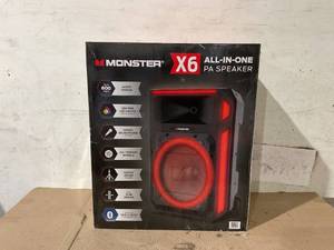 lot 11 image: Monster X6 All-in-One PA Bluetooth Speaker System  600W of Power