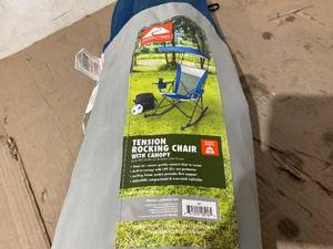 lot 237 image: Ozark Trail Mesh Tension Rocking Camp Chair with Canopy