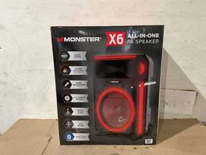 lot 10 image: Monster X6 All-in-One PA Bluetooth Speaker System  600W of Power