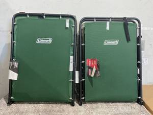 lot 101 image: LOT OF 2 Coleman Ridgeline Camping Cot with Foam Sleeping Pad 74x15x26