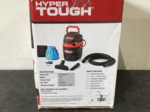lot 537 image: Hyper Tough 1.5 Gallon 2 Peak HP Poly WetDry Vacuum