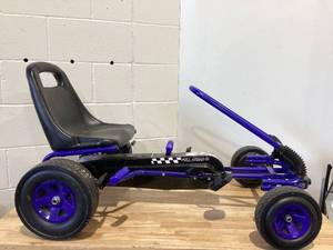 lot 497 image: Gymax Kids Pedal Go Kart 4 Wheel Ride On Toys w Adjustable Seat & Handbrake Blue