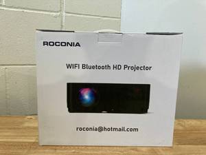 lot 470 image: ROCONIA 5G WiFi Bluetooth 4K Support Native 1080P, 15000LM Full HD Movie Projector