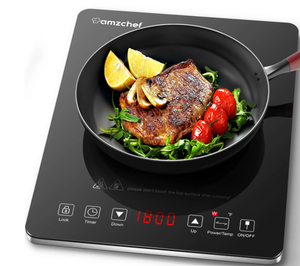 lot 589 image: AMZCHEF Portable Induction Cooktop 1800W Sensor Touch, 8 Power Settings & 180min Timer for Cooking