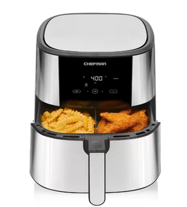 lot 444 image: Chefman 2 in 1 Max XL 8 Qt. Air Fryer, Healthy Cooking, User Friendly, Basket Divider For Dual Cooking, Nonstick Stainless Steel