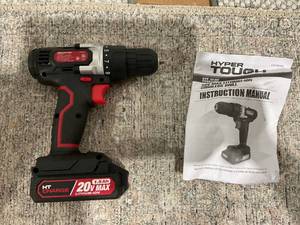 lot 177 image: Hyper Tough 20V Max Lithium-Ion Cordless Drill With Battery