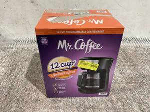 lot 183 image: Mr. Coffee 12 Cup Programmable Coffee Maker with Strong Brew, Stainless