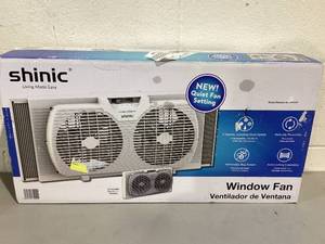 lot 378 image: Comfort Zone 3-Speed Dual Blade Window Fan, White