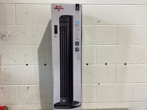 lot 383 image: Vornado 4T Oscillating Tower Fan with Remote Control, 40 Tall, Black