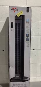 lot 438 image: Vornado 4T Oscillating Tower Fan with Remote Control, 40 Tall, Black