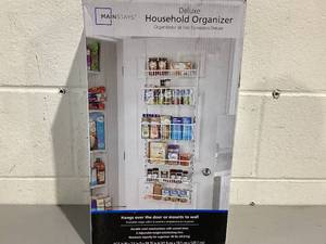 lot 607 image: MainStays White 6-Tier Over Door Pantry Organizer