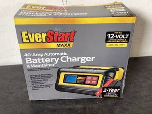 lot 599 image: EverStart Maxx 15 Amp Battery Charger and Maintainer with 40 Amp Engine Start