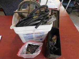 lot 41 image: lot of rope, achor parts, hooks, ammo box