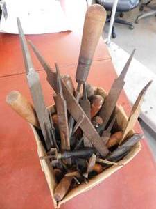 lot 47 image: Lot of wood files and punches.