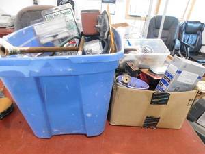 lot 61 image: Two box lot of Boating parts, trailor repair and electrical items.