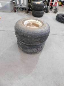 lot 98 image: Set of Snowmobile Trailer Tires & Rims - 4 Bolt - 16.5 x 8.5 - 8
