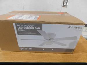 lot 121 image: New Hugger 52 in. LED Indoor White Ceiling Fan with Light Kit