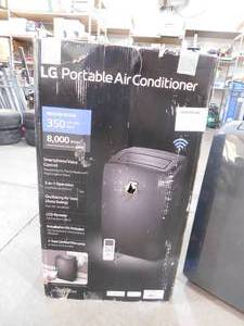 lot 126 image: LG 8,000 BTU (12,000 BTU ASHRAE) 115-Volt Portable Air Conditioner Cools 350 Sq. Ft. with Dehumidifier and Wi-Fi in Gray
