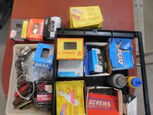 lot 131 image: lot of nails, clamps.