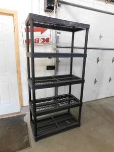 lot 139 image: six foot heavy plastic shelving unit