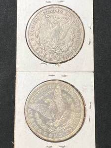 2 US 1921 MORGAN SILVER DOLLARS