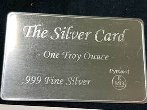 1 TROY OZ .999 FINE SILVER SILVER CARD
