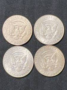 4 US 40% SILVER KENNEDY HALF DOLLARS