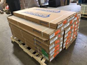 lot 2 image: Pallet  of Cap A Tread Sterling Oak 47 in. L x 12.15 in. W x 2.28 in. T Vinyl Stair Tread and Reversible Riser Kit  Customer Returns See Pictures